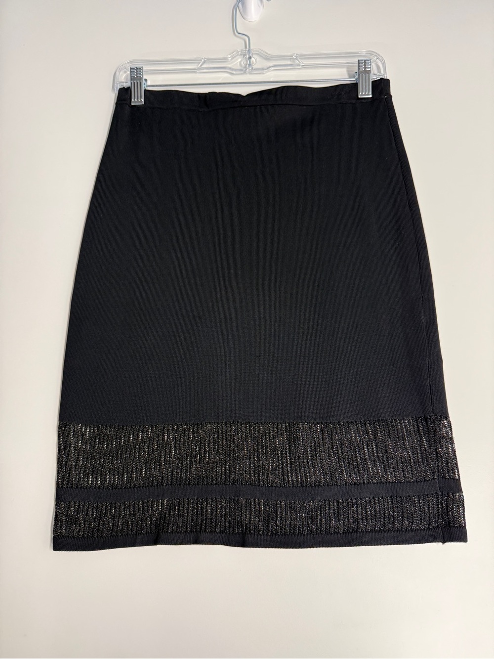 Guess Black Pencil Skirt with Metallic Trim